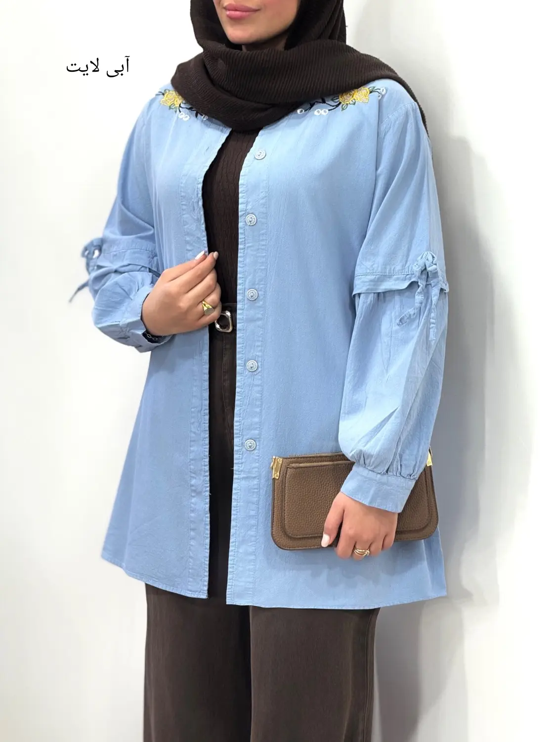 مانتو لینن گلدوزی لاله
